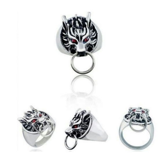 NEW UNISEX SEPTUM RATTLE BEAST RING .925 SILVER - Picture 3 of 5